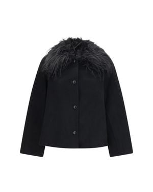 Loulou de Saison Rafe Jacket Faux-Fur Collar - Black