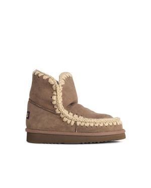 Mou Eskimo 18 Mole Suede Ankle Boots - Natural