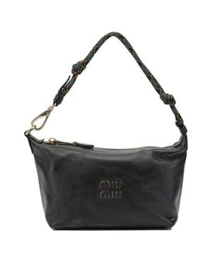 Miu Miu Small Logo Shoulder Bag - Black