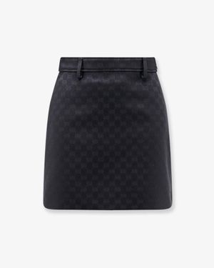 Gucci Primavera Gg Cotton Blend Mini Skirt - Blue