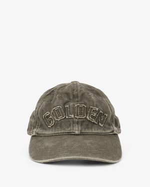 Golden Goose Decostructed Washed Cotton Baseball Cap - Green