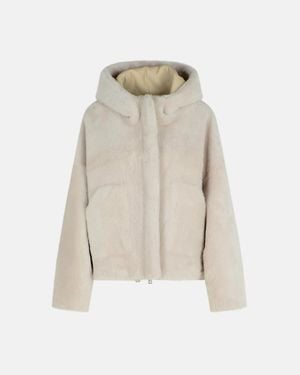 Blancha Hoodie Jacket With Pockets - White