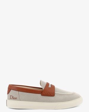 Dior Dior Chester Dioriviera Canvas And Leather Loafers - White