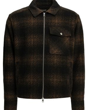 Moncler Checkered Overshirt Jacket - Black