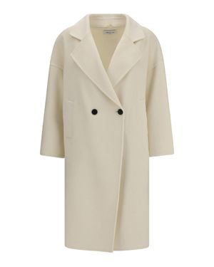 Aftercoat Double-Breasted Long Coat - White