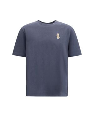 Maison Kitsuné Organic Cotton T-Shirt Shadow - Blue