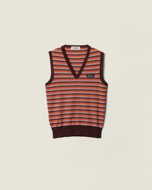 Miu Miu Virgin Wool Vest - Red