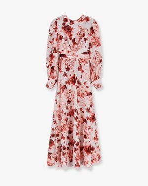 ACTUALEE Long Dress Linen-Cotton - White
