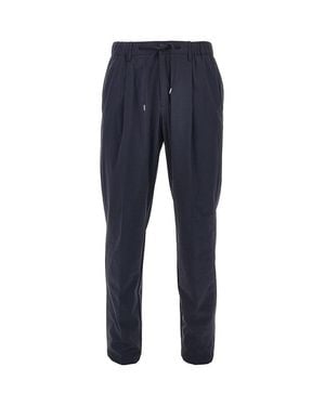 Herno Technical Poplin Pants With Drawstring - Blue
