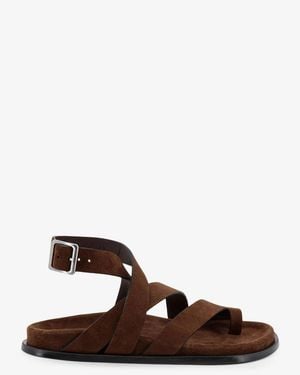 Alohas Suede Sandals - Brown