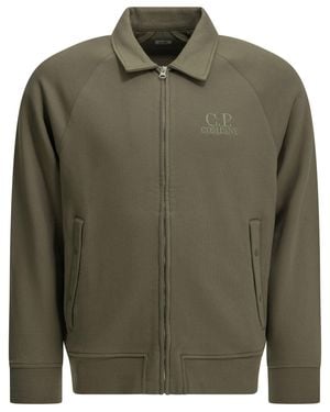 C.P. Company Zip-Up Sweatshirt With Logo - Green