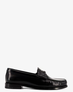 Celine Luco Leather Loafers - White