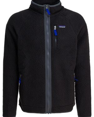 Patagonia Retro Pile Fleece Jackets And Coats Black - Blue