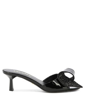 Prada Sandals With Bow Detail - Black