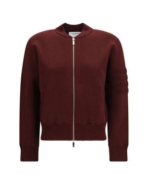 Thom Browne Ottoman Milano Stitch 4-Bar Bomber Jacket - Red
