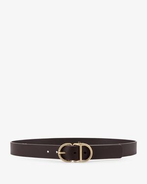 Dior Dior Leather Belt With Cd Buckle - White