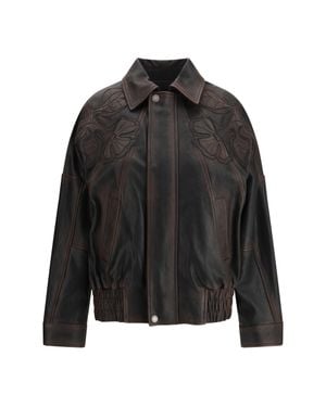 Golden Goose Nappa Leather Bomber Jacket - Black