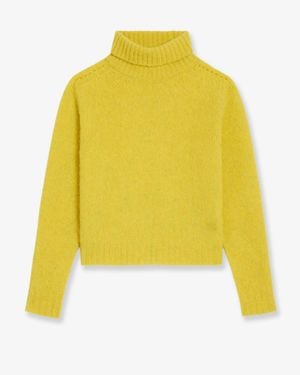 Celine Wool Turtleneck With Triomphe Embroidery - Yellow