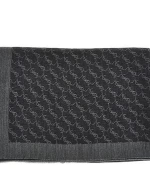 Saint Laurent 'Cassandre' Cashmere And Silk Scarf - Black