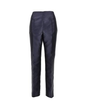 Alberta Ferretti Mikado Tailored Cigarette Trousers - Blue
