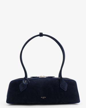 Alaïa Teckel Medium Suede Shoulder Bag - Blue
