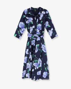 Lavi Spritz Cotton Chemisier Dress - Blue