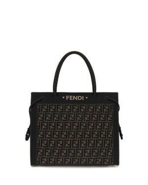 Fendi Large Magic Ff Logo Shopping Bag - Black