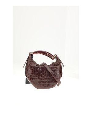 VISONA Bengala Shoulder Bag Bordeaux - White