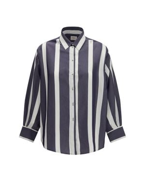 Cruna Oversized Striped Shirt - Blue