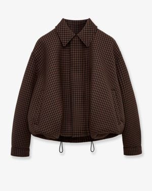 Loewe Wool Jacket With Checked Pattern - Brown