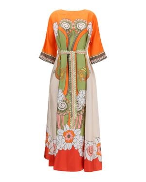 La DoubleJ Silk Muumuu Dress Ambrosia Placée - White