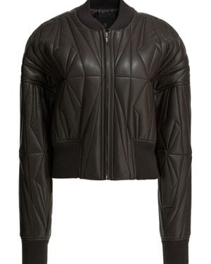 Rick Owens Geocamo Cropped Leather Jacket - Black