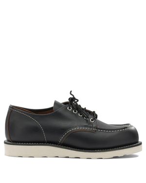 Red Wing Wing Moc Toe Oxford Leather Loafers - Black