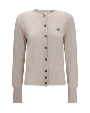 Vivienne Westwood Bea Wool Cardigan Limestone - White