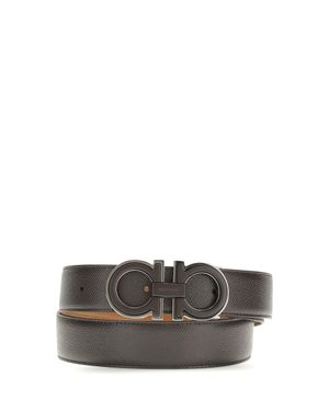 Ferragamo Reversible And Adjustable Gancini Belt - Grey