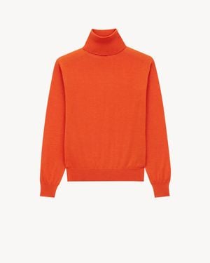Saint Laurent Turtleneck Jumper - Orange