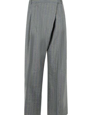 Ganni Wool Blend Trousers - Grey