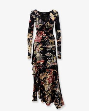 Etro Stretch Viscose Long Dress - Black