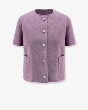 Dior Dior Boucle Virgin Wool Blend Blazer - Purple