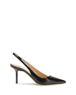 Francesco Russo Asymmetric Slingback Court Shoes - Metallic