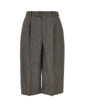 Saint Laurent Wool-Blend Skirt Trousers - Grey