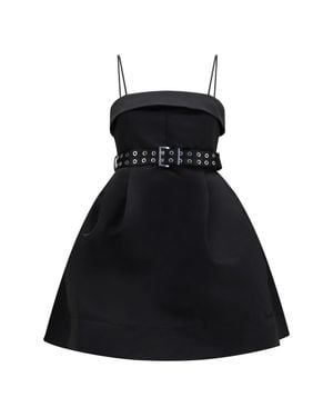 Ganni Short Satin Dress - Black