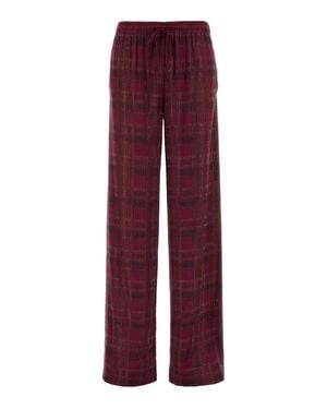 Ermanno Scervino Check Satin Pants - Purple