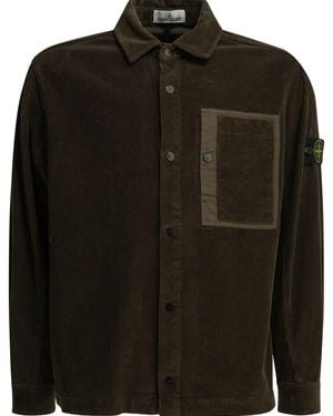 Stone Island Corduroy 800 Overshirt Jacket - Black