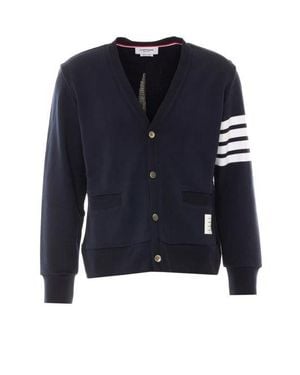 Thom Browne Cotton 4Bar Cardigan - Blue