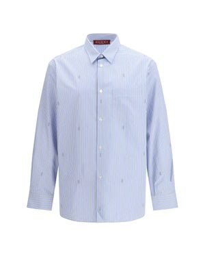 Gucci Striped Cotton Poplin Shirt - Blue