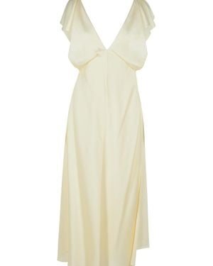 Jil Sander Ivory Viscose Blend Dress - White