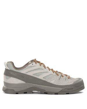 Salomon X-Alp Woven Suede Fabric Rubber Trainers - Grey