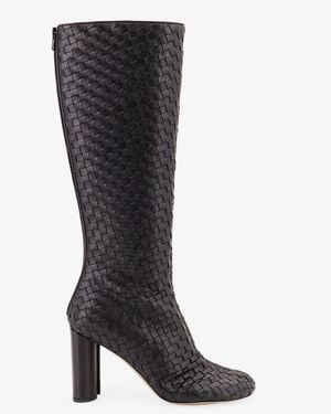 Bottega Veneta Cherry Braided Pattern Boots - Black