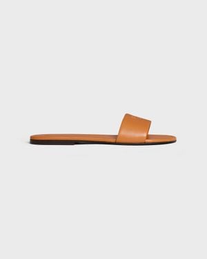 Celine Leather Sandals Mules - Brown